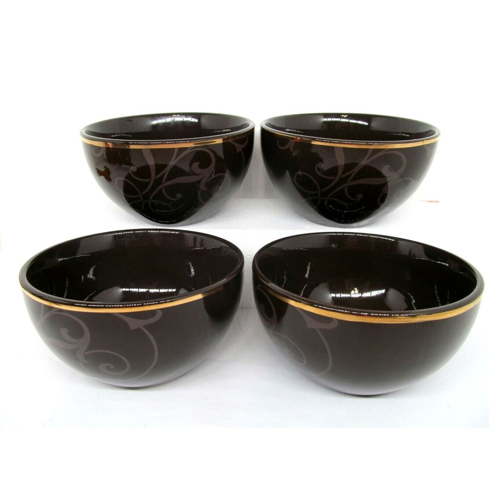 J C Penney Holiday 08 Snowfall Splendor Cereal Bowls 5.5" Bundle of 4